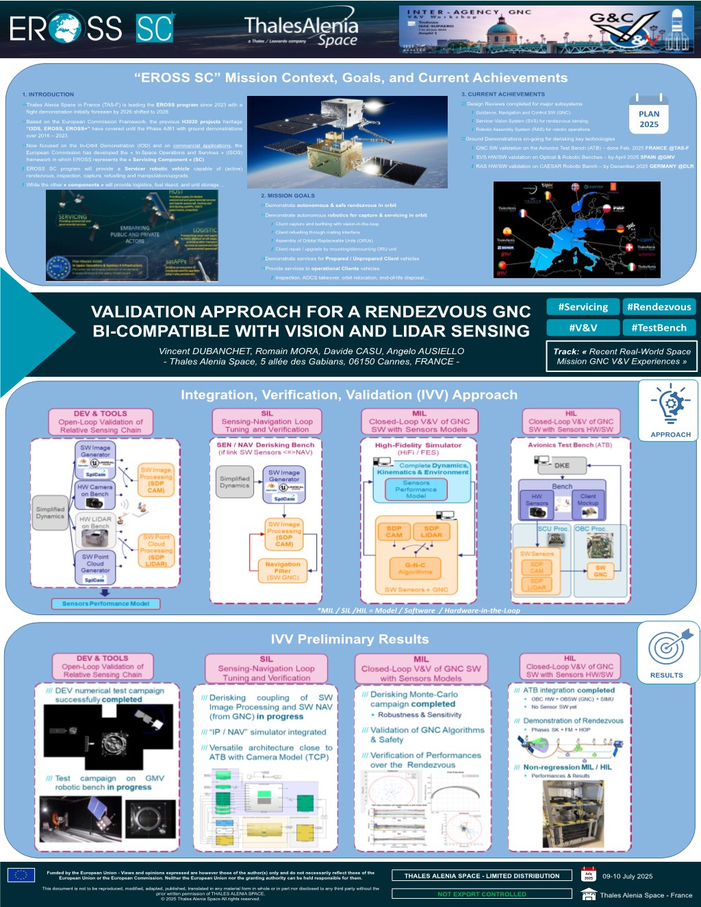 Rendezvous GNC validation (vision + LiDAR) – IAGNC 2025